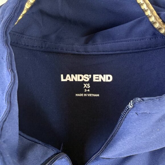 Lands' End Blue Quarter Zip Long Sleeve Tunic Rash Guard Cover-up - Size - XS - Picture 6 of 7